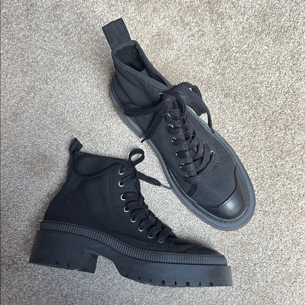 & Other Stories Canvas Lace Up Boots